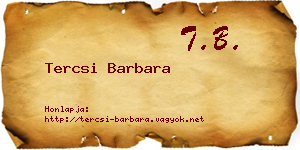 Tercsi Barbara névjegykártya
